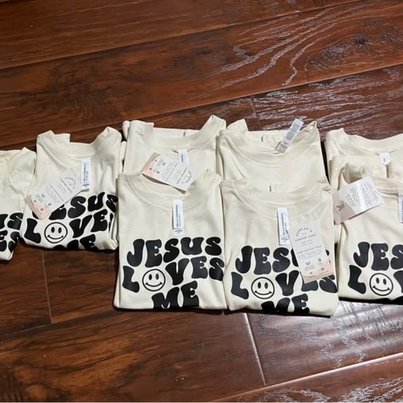 Bella Canvas Other - Bella Canvas Cream Kids Tee - Jesus Loves Me